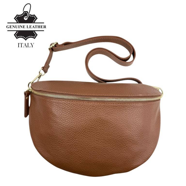 Italian Leather Waist Bag: Coffee