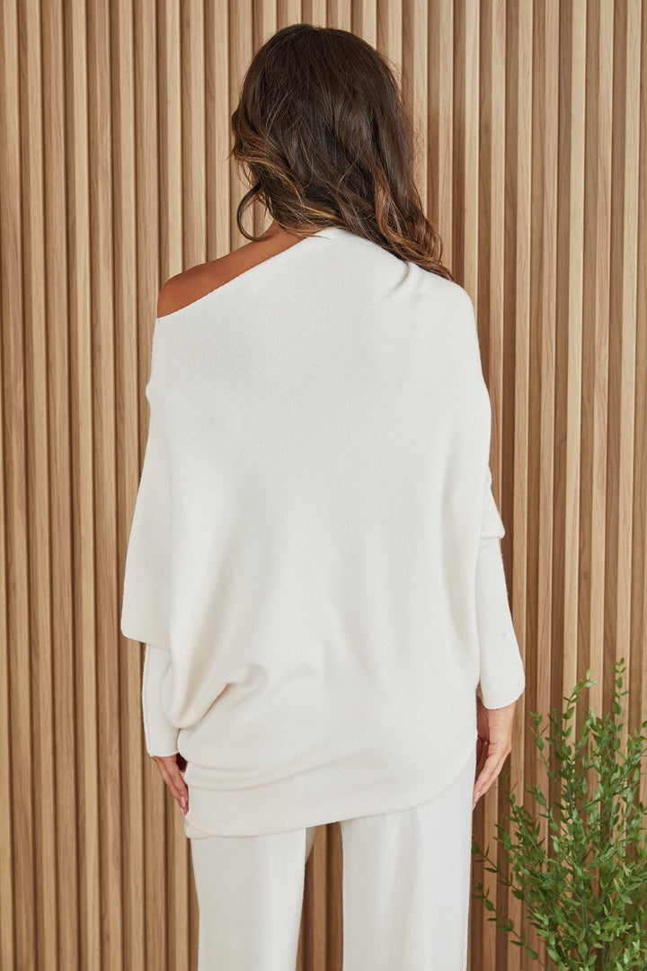 ASYMMETRICAL SWEATER-IVORY): M/L