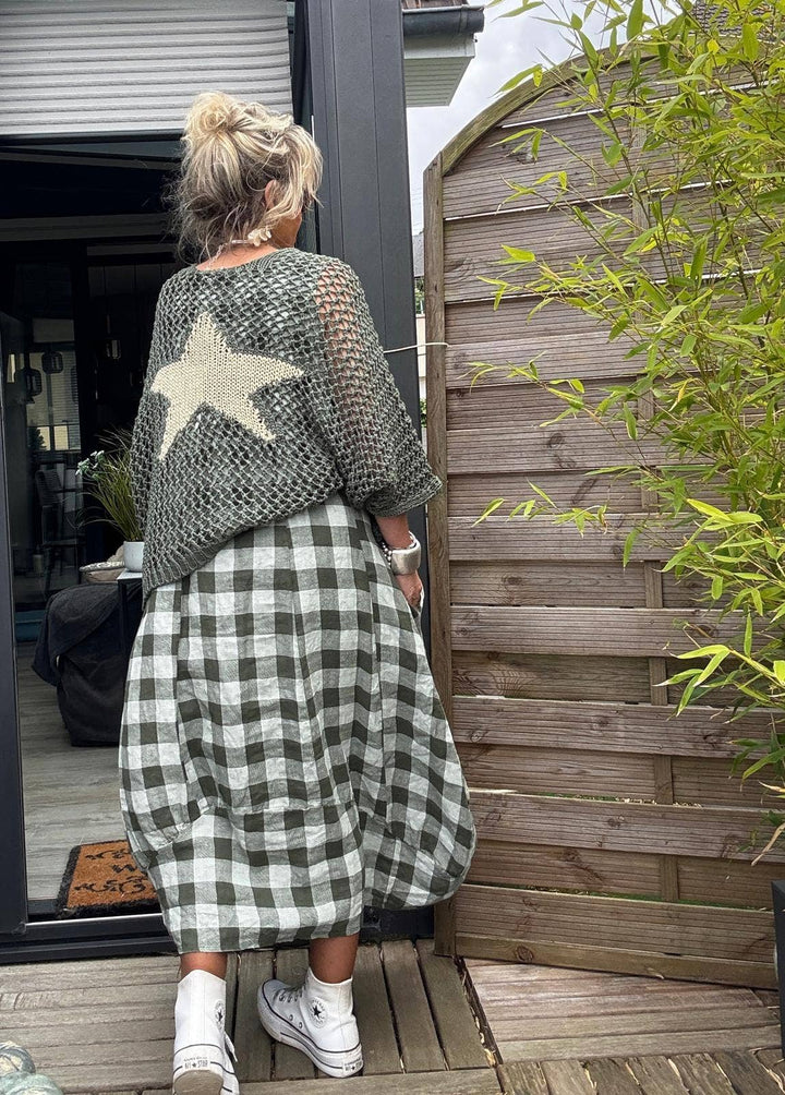 Cotton knit sweater star 100% cotton: Persimmon