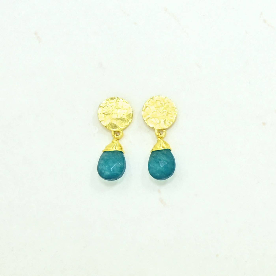 Abigail Earring - Neon Blue Jade