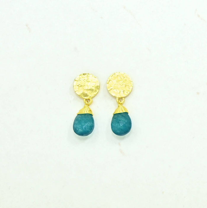 Abigail Earring - Neon Blue Jade