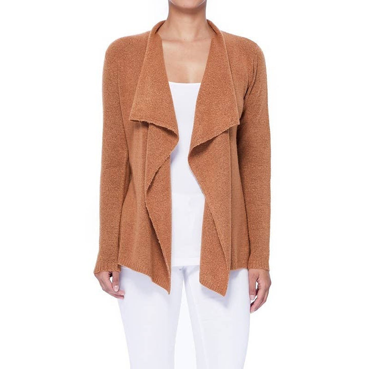 Draped Sweater Cardigan MK8218: MAUVE / L