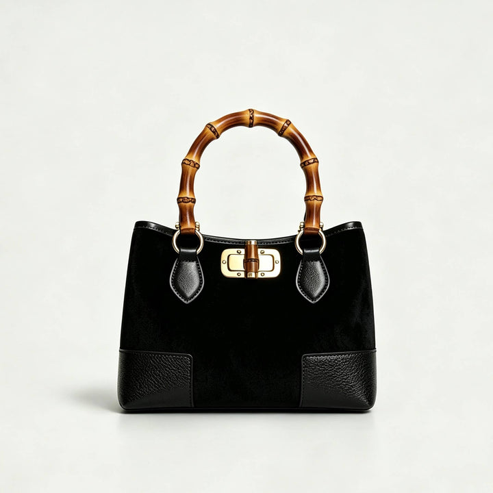 Genuine leather bamboo: Nero