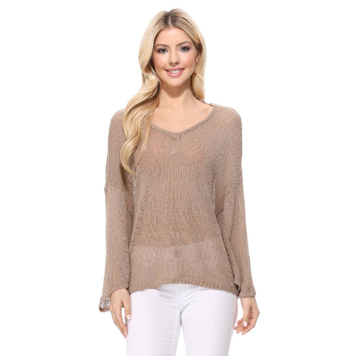 V-Nk Knit Top MK3662: BLACK / L