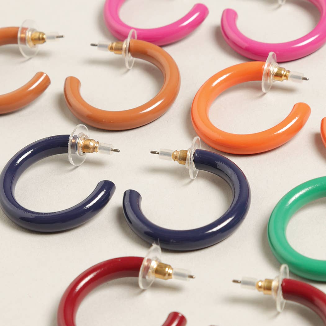 Hoop Post Earring / PINK