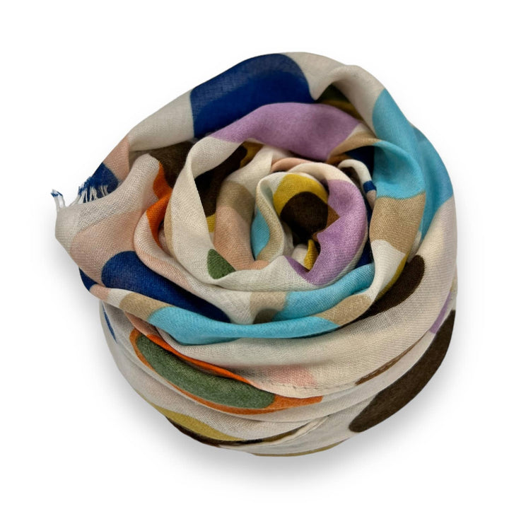 Retro style dots scarf : Beige