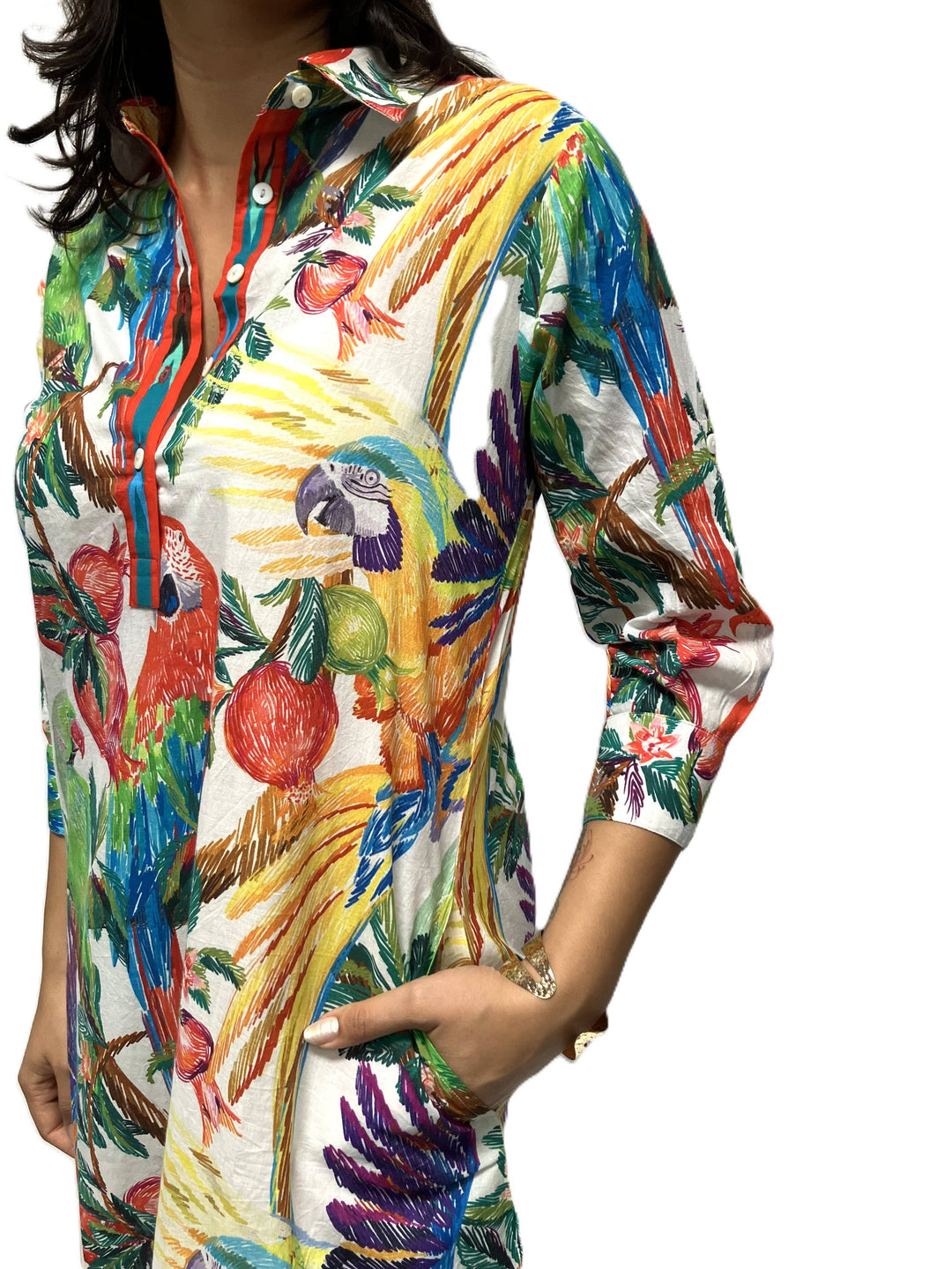 Shirt Dress-Multi: XL