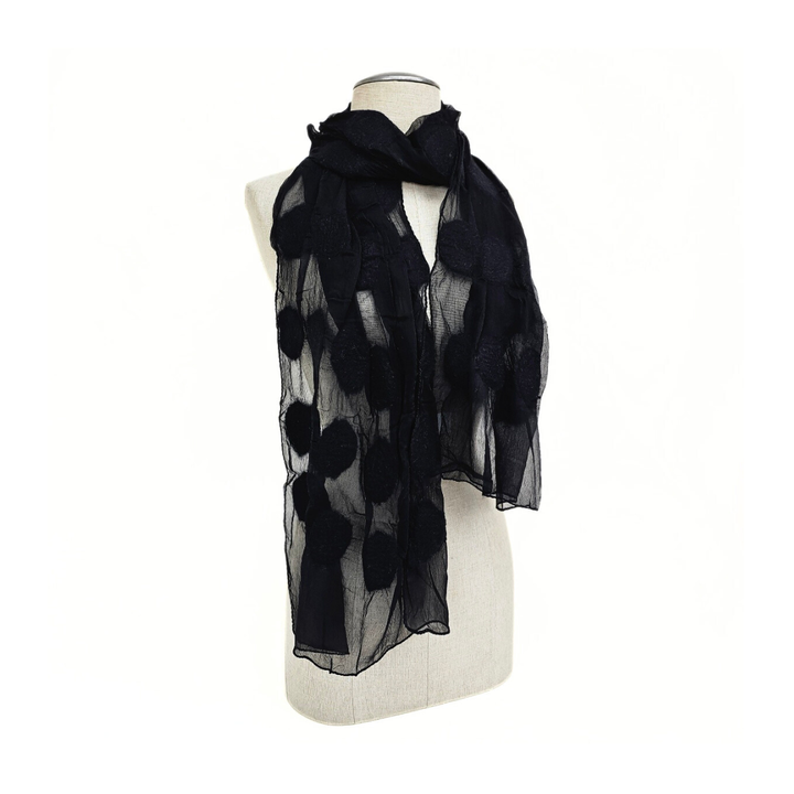 Polka Dotted Felt Soft Scarf