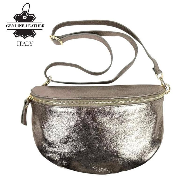 Italian Leather Waist Bag: Coffee