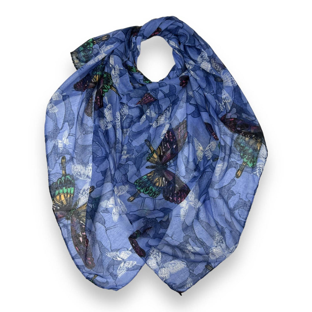 Butterfly print scarf: Grey