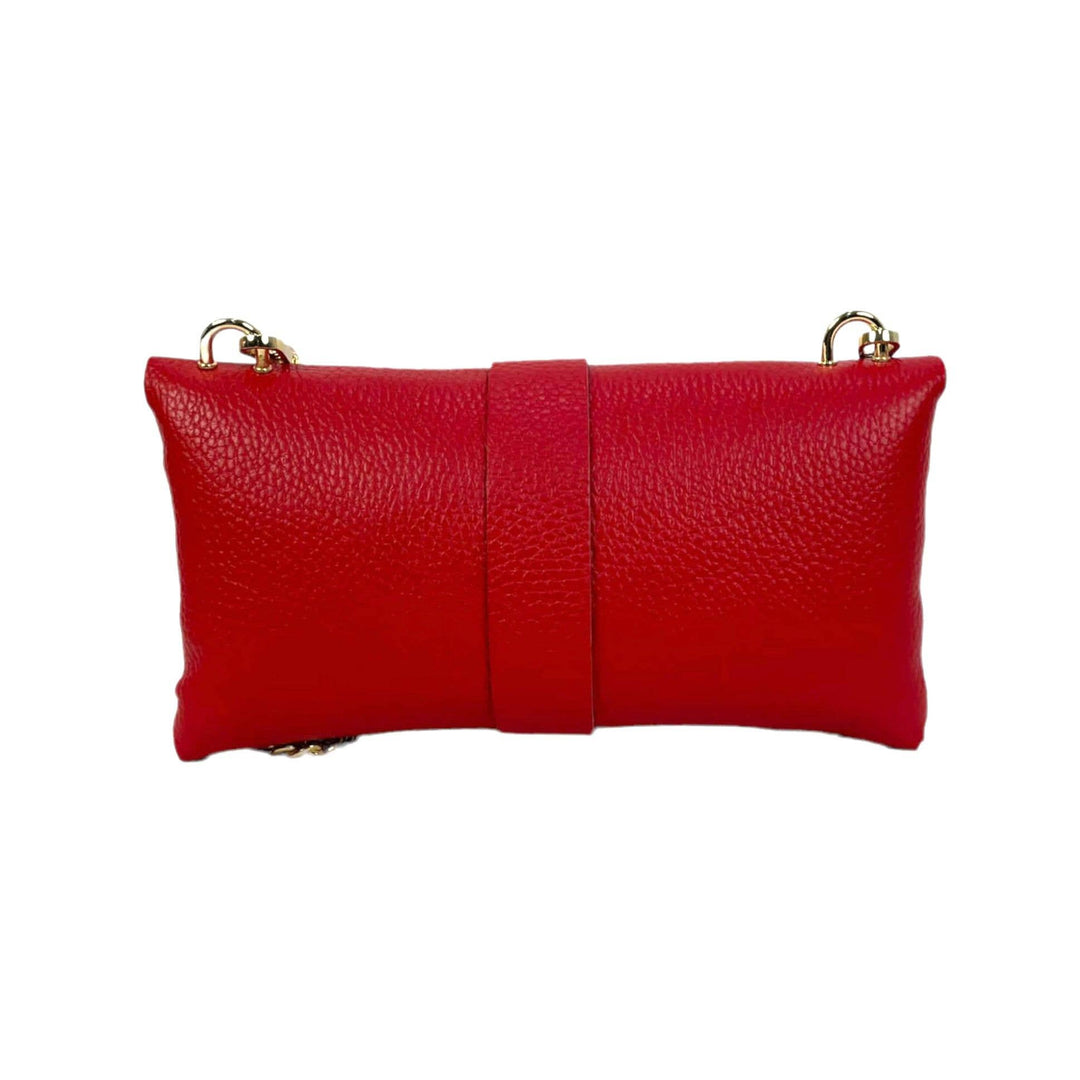 Grain Leather Bag with Dragonfly Clasp: Fuchsia