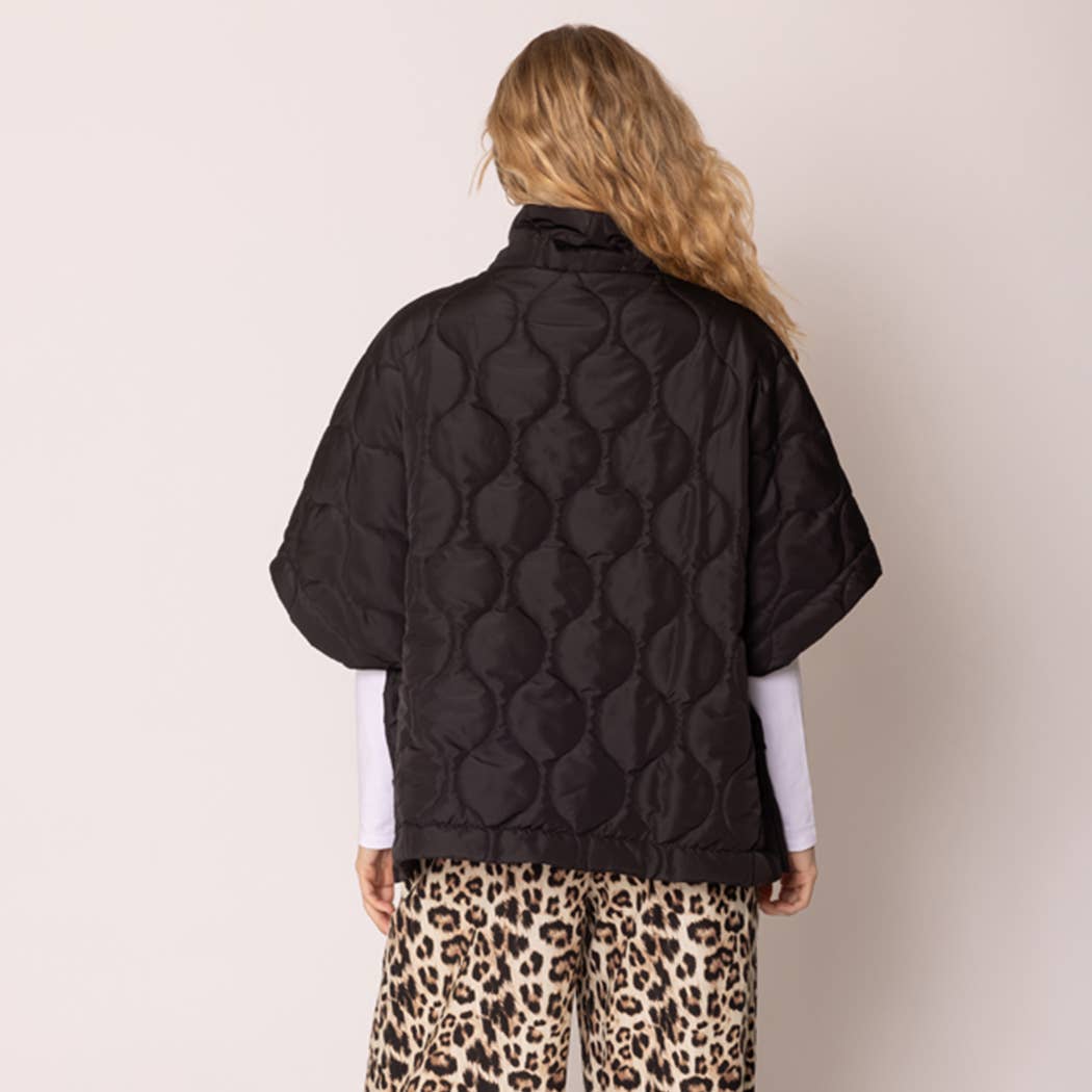 Quilted Cape Poncho Jacket : IVY / O/S