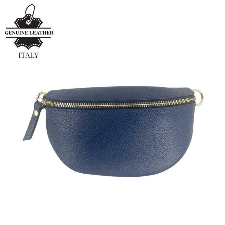Italian Leather Waist Bag: Orange