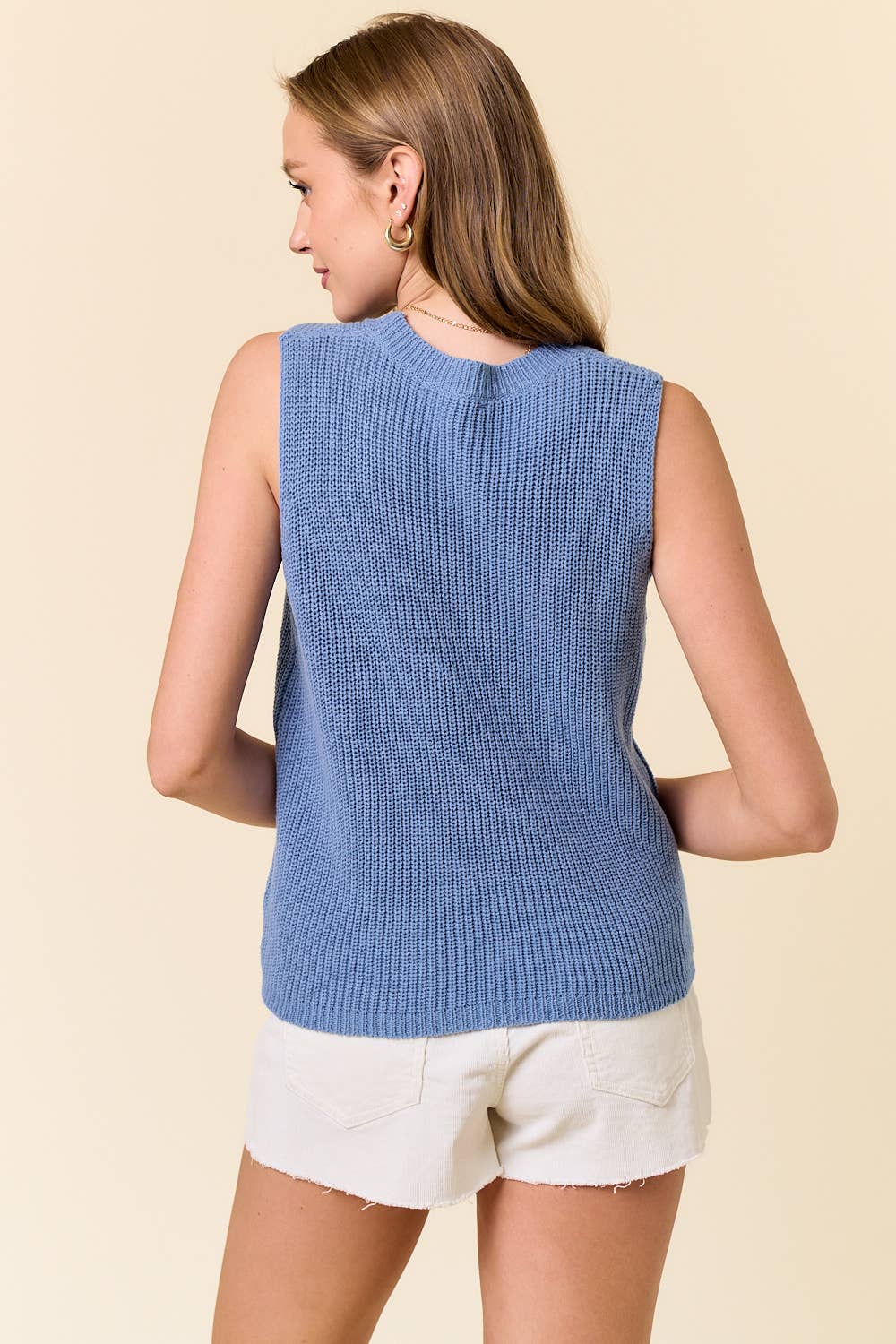 BEACH SWEATER TANK TOP  LT.BLUE / S