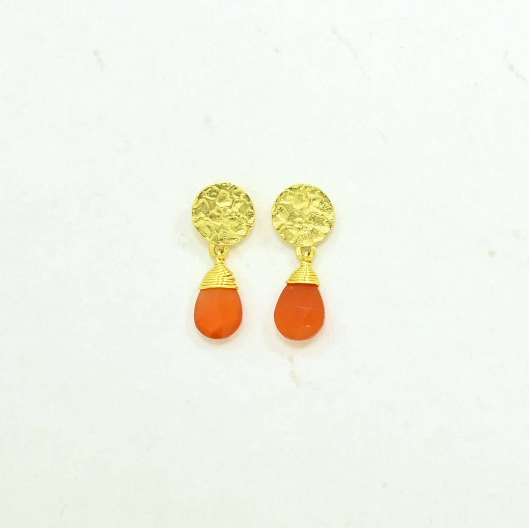 Abigail Earring Gold Plated - Carnelian