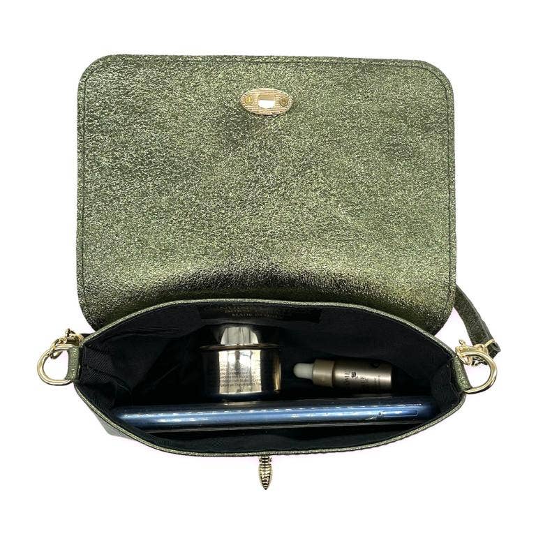 Leather Bag with Bee: Black