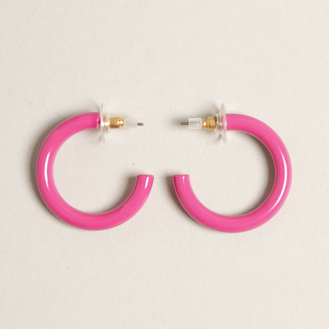 Hoop Post Earring / PINK