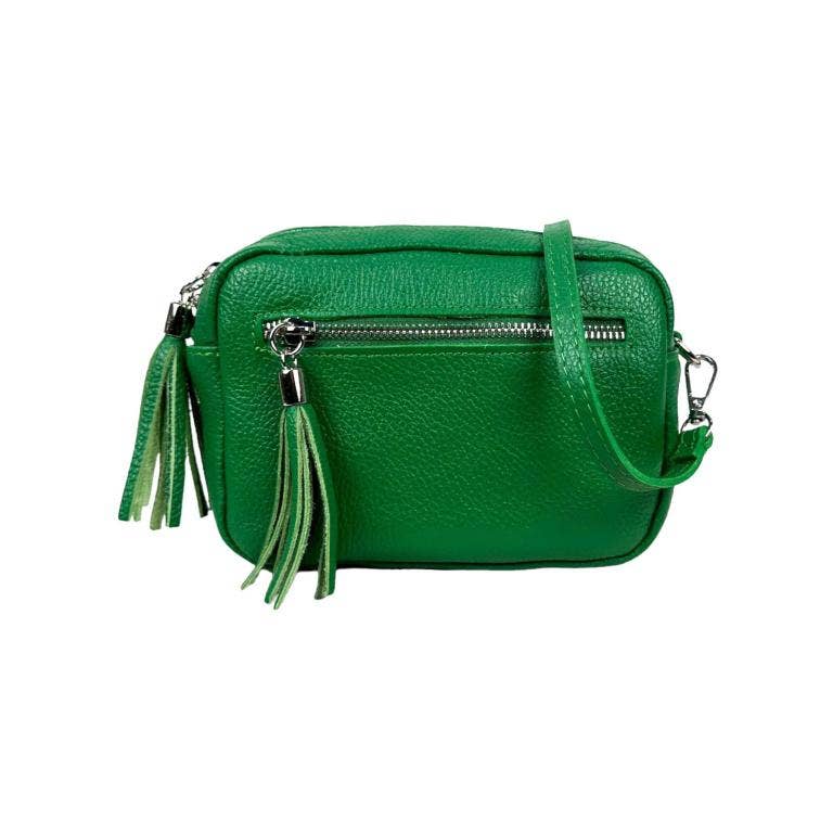 Leather shoulder bag with fringes: Bubblegum Pink