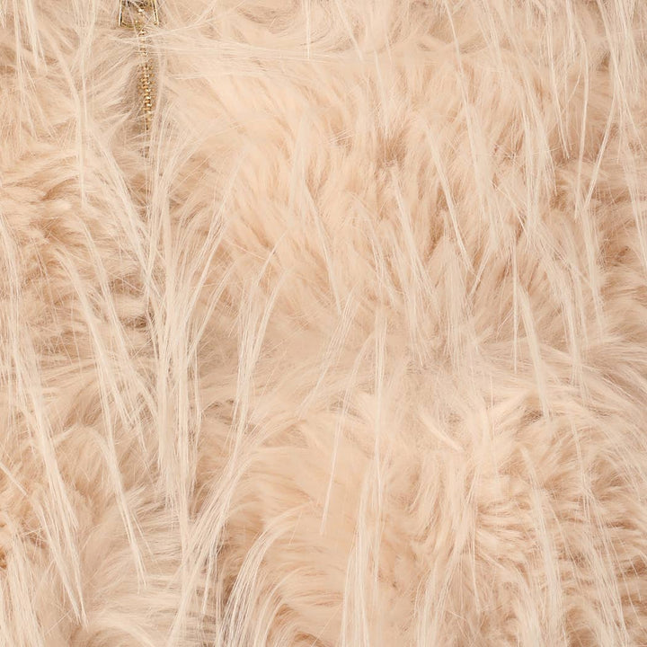 Faux Fur  ZIP JKT: Taupe / S/M
