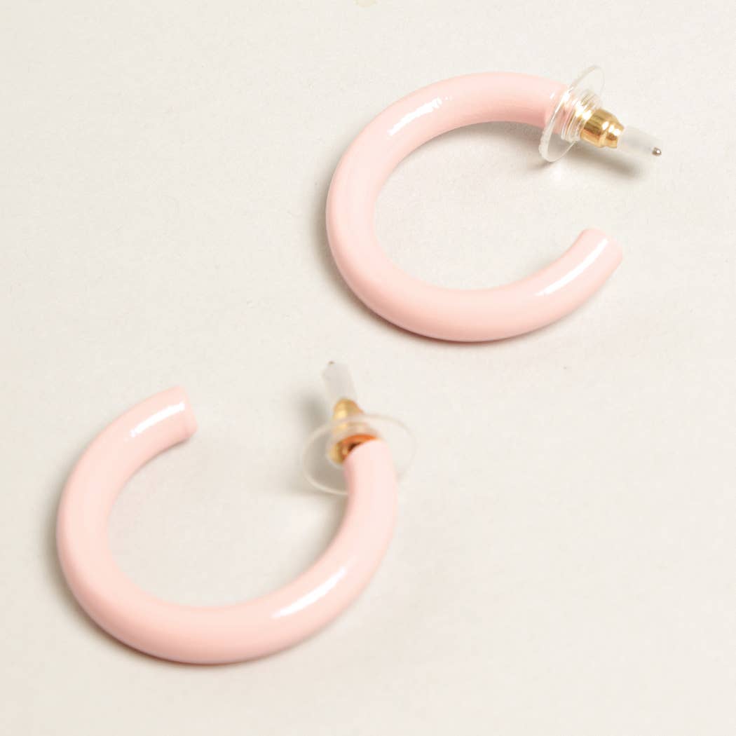 Hoop Post Earring / PINK