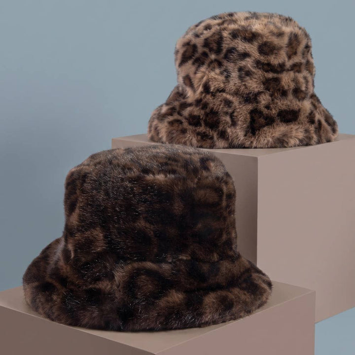 Leopard Plush Fur Hat