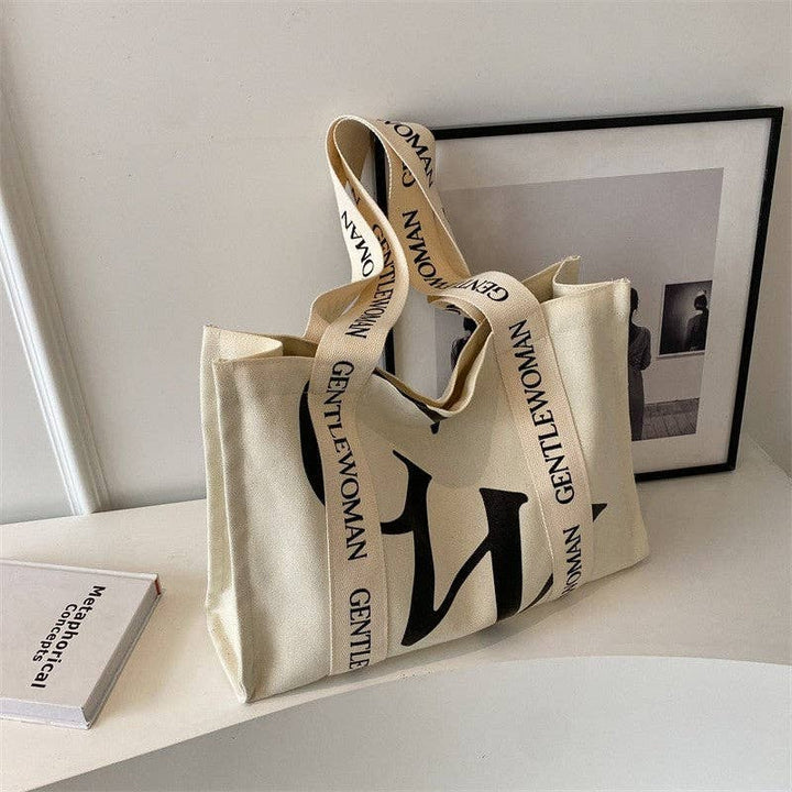 Chic Canvas Tote Bag  Bold Letter