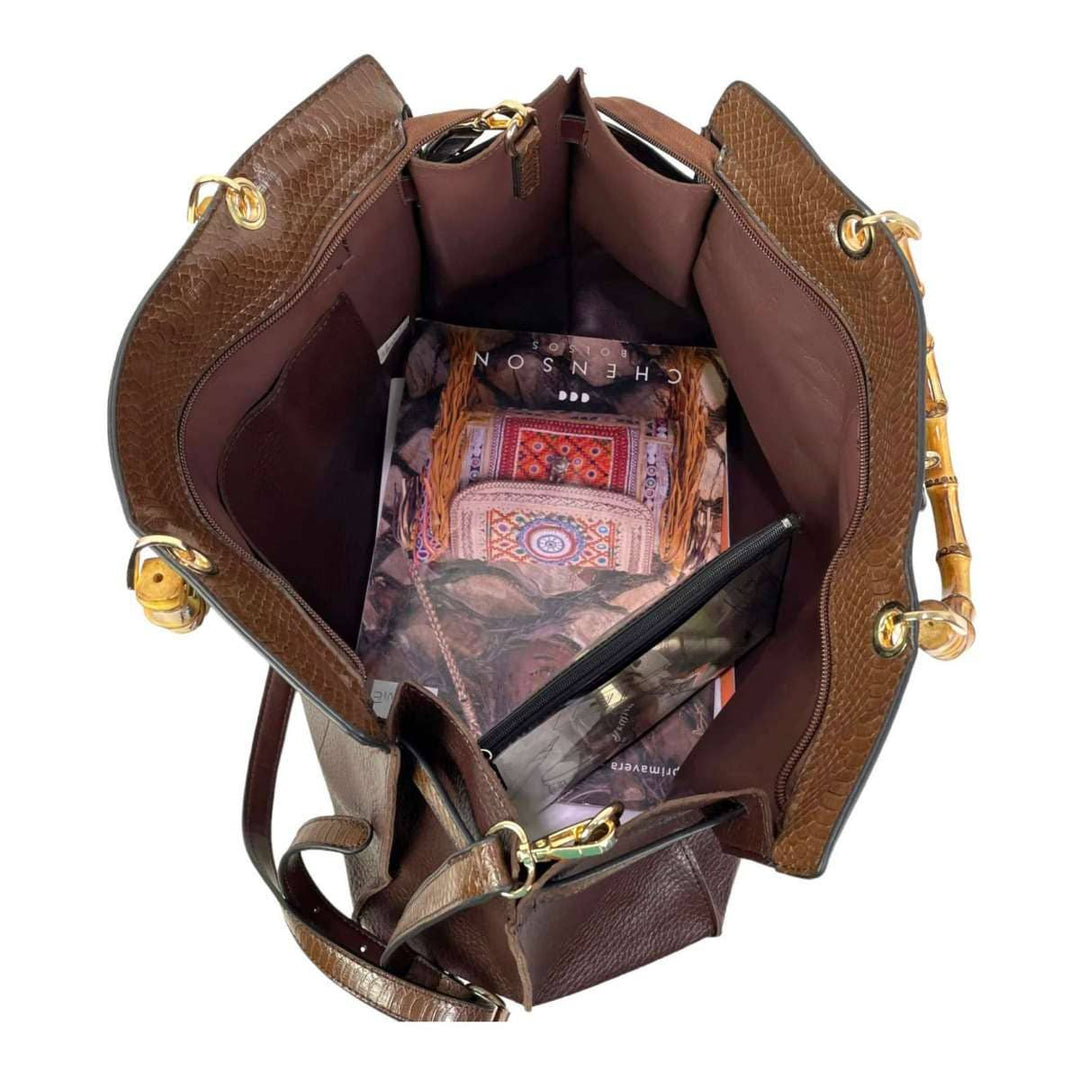 Bag w/ Bamboo Handles: Dark grey