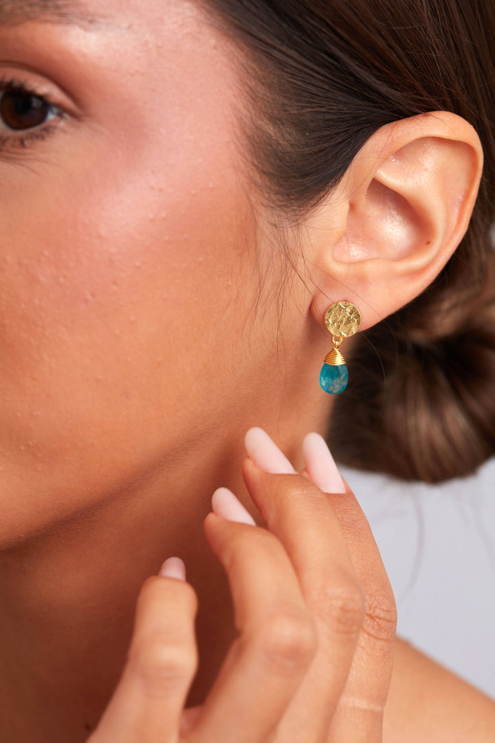 Abigail Earring - Neon Blue Jade