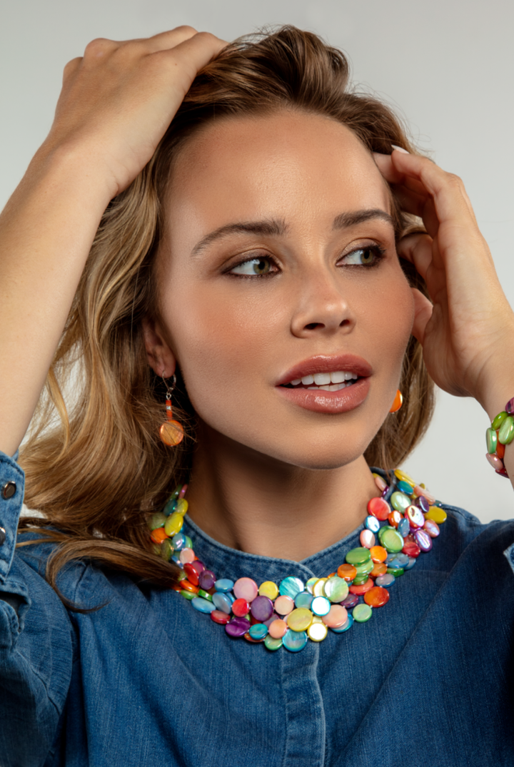 EORANGE - Orange MOP Earring
