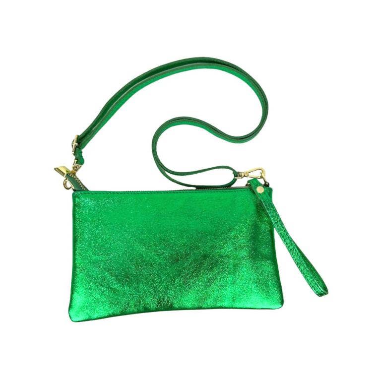 Leather Bag with Shiny: Gold