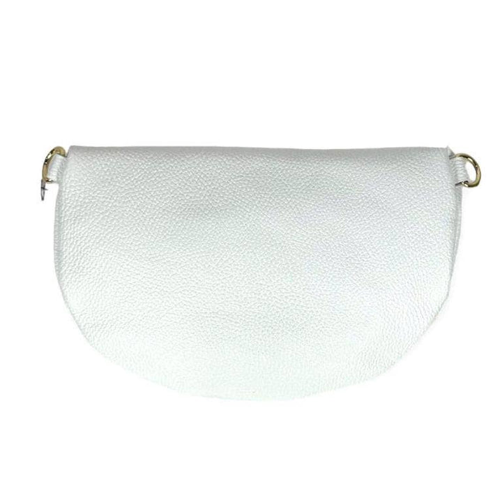 Large Italian Leather Waist Bag: Orange