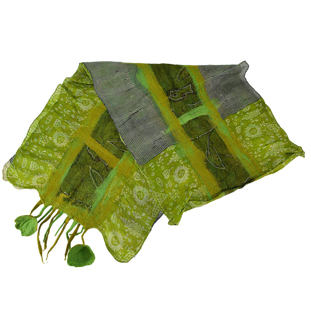 - Green Felt Scarves with Flower Hanging