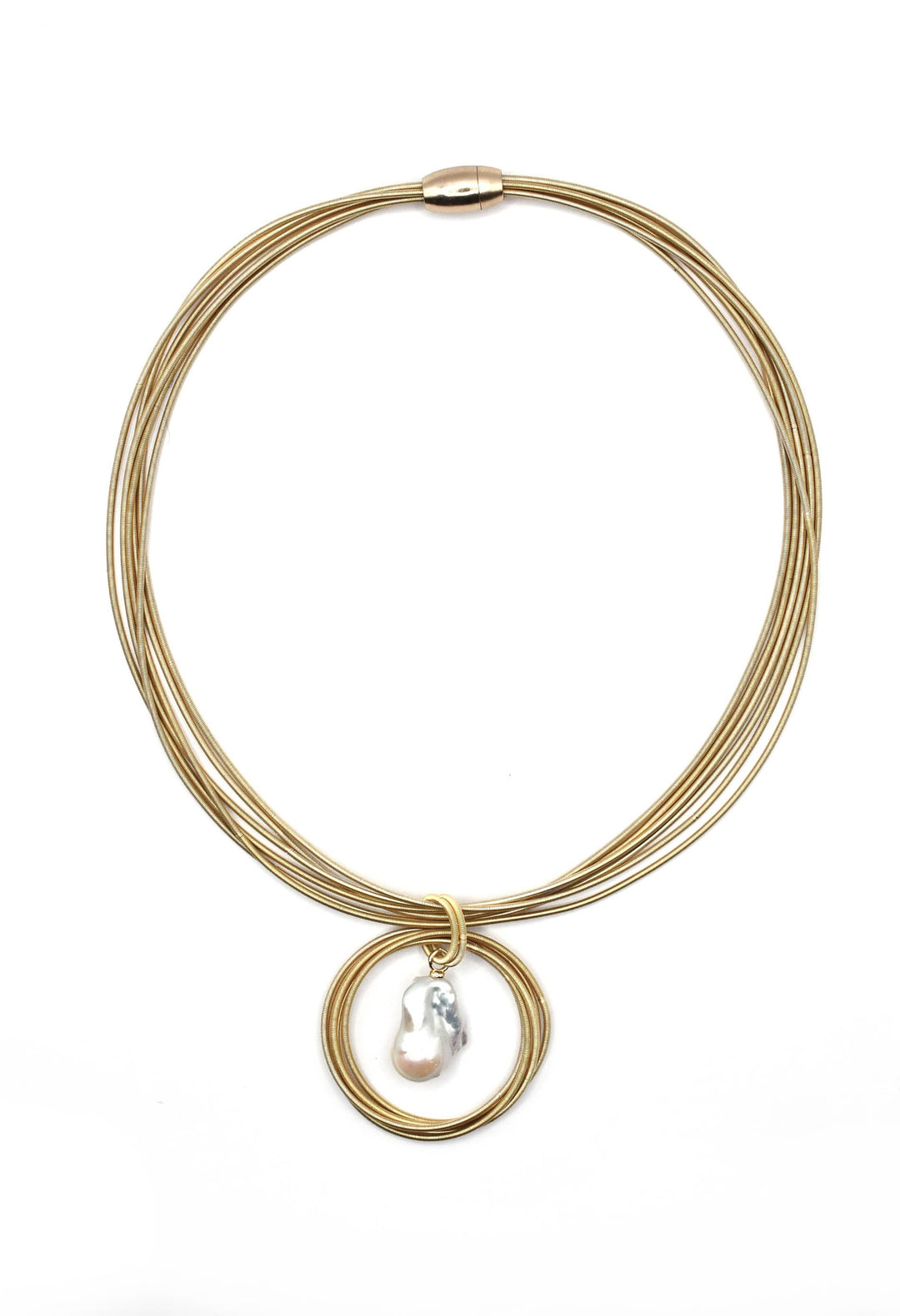 SH55-GOLD Gold Multi Wire  Baroque Pearl