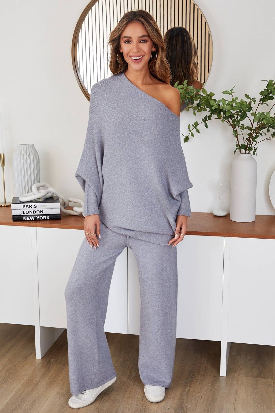 ASYMMETRICAL SWEATER (HEATHER GREY): Heather Grey XS/S