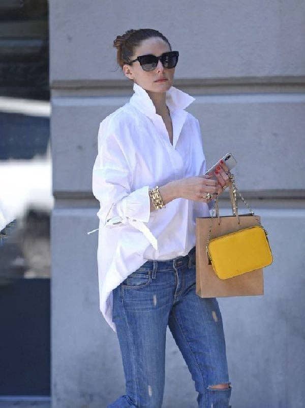 Letter Printed White Top: WHITE / S