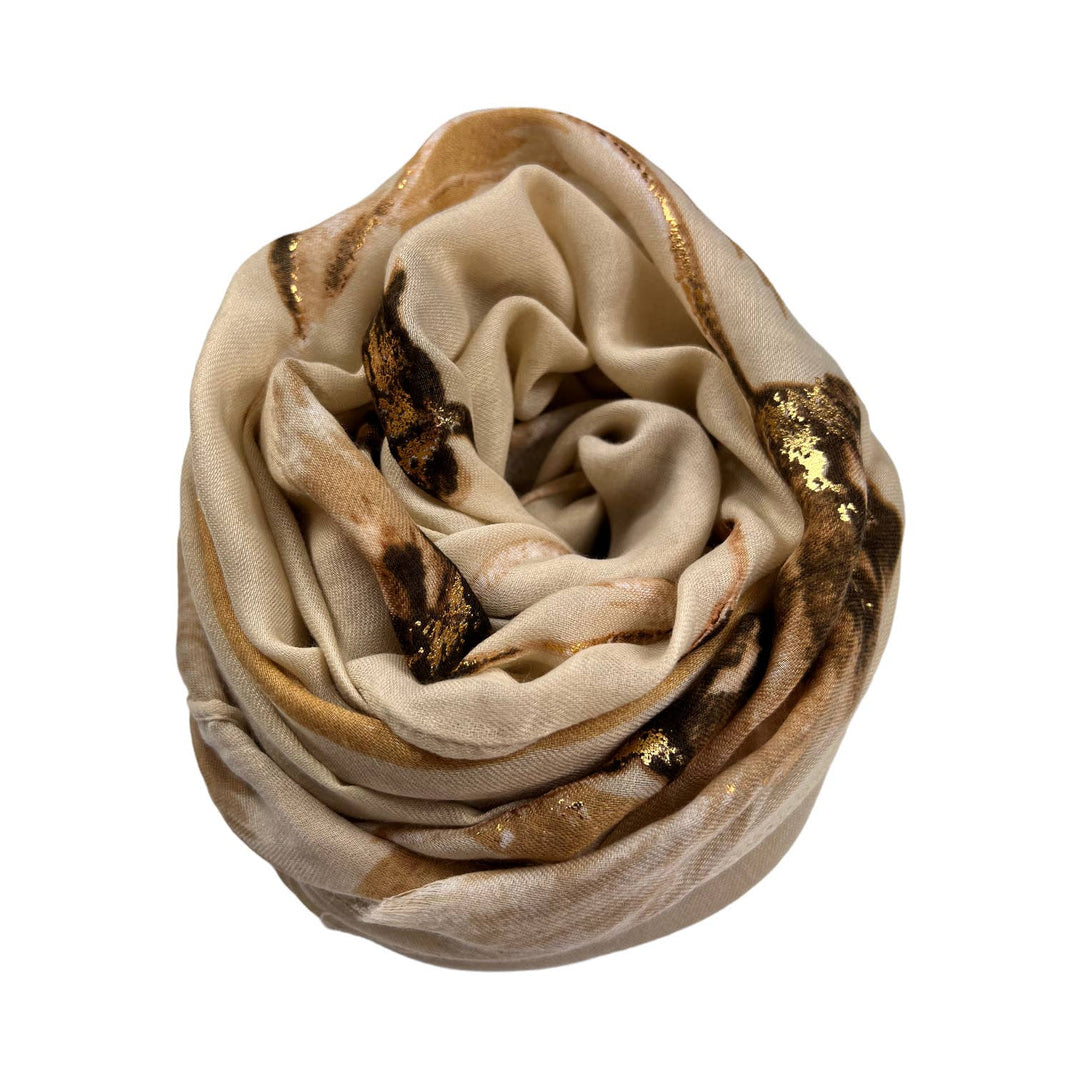 Dusty miller flower scarf: Cream