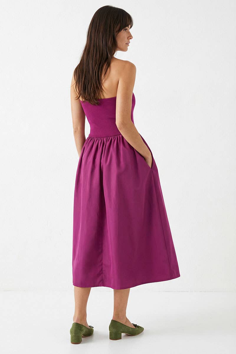 Strapless Maxi Dress: Black / L