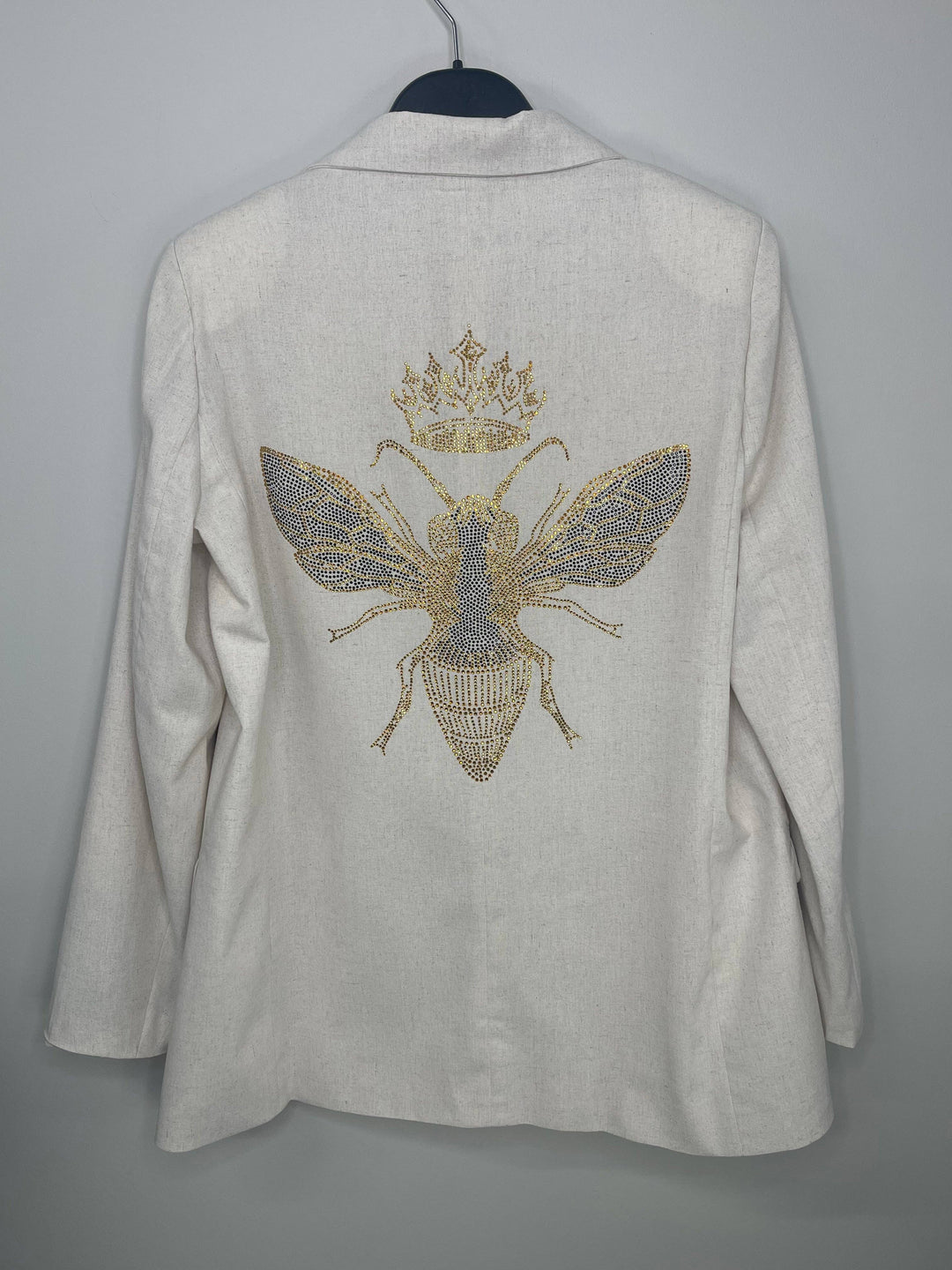 Blazer, Linen Natural, Gold Queen Bee: X-Large