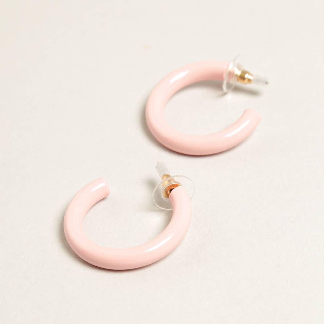 Hoop Post Earring / PINK