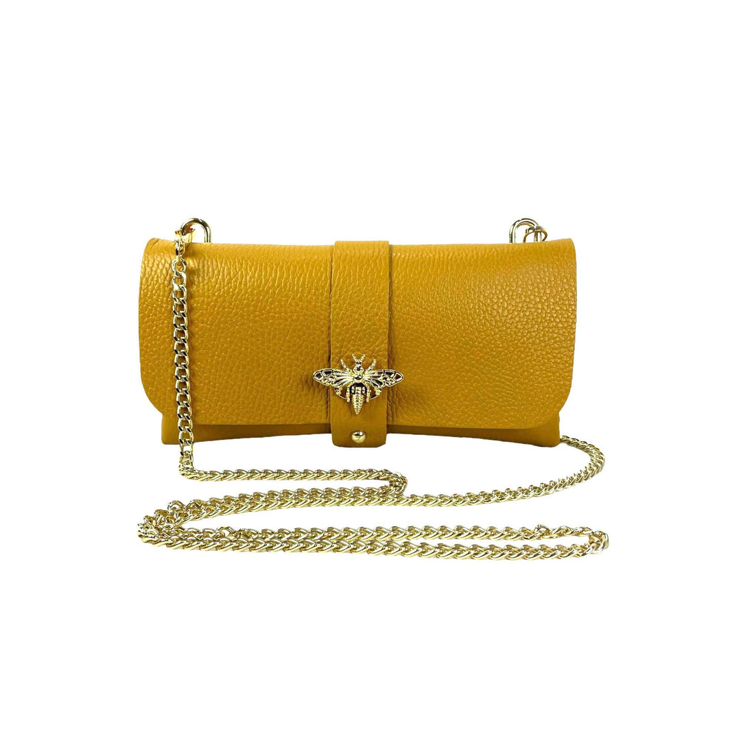 Grain Leather Bag with Dragonfly Clasp: Bordeaux