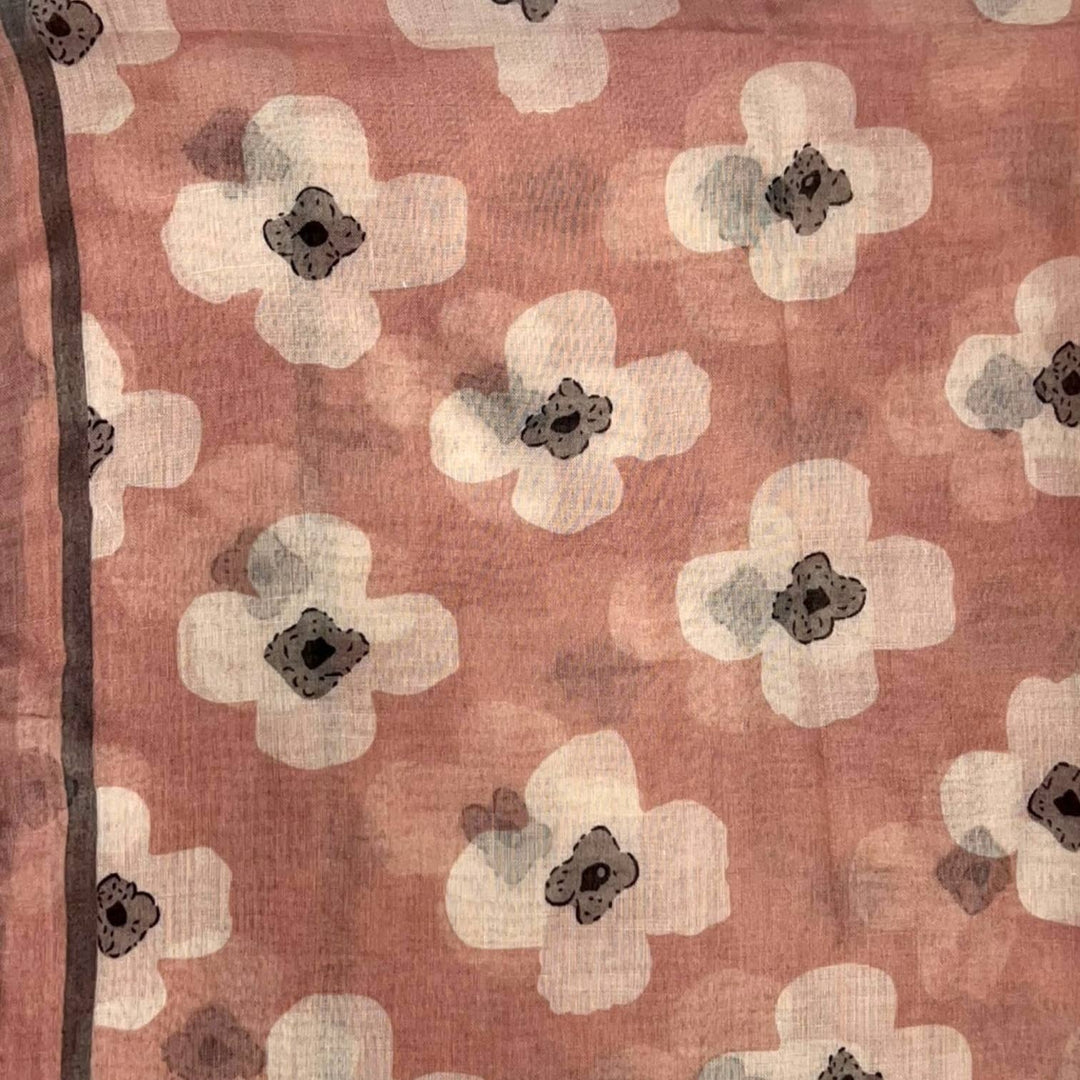 Daisy printed scarf: Navy