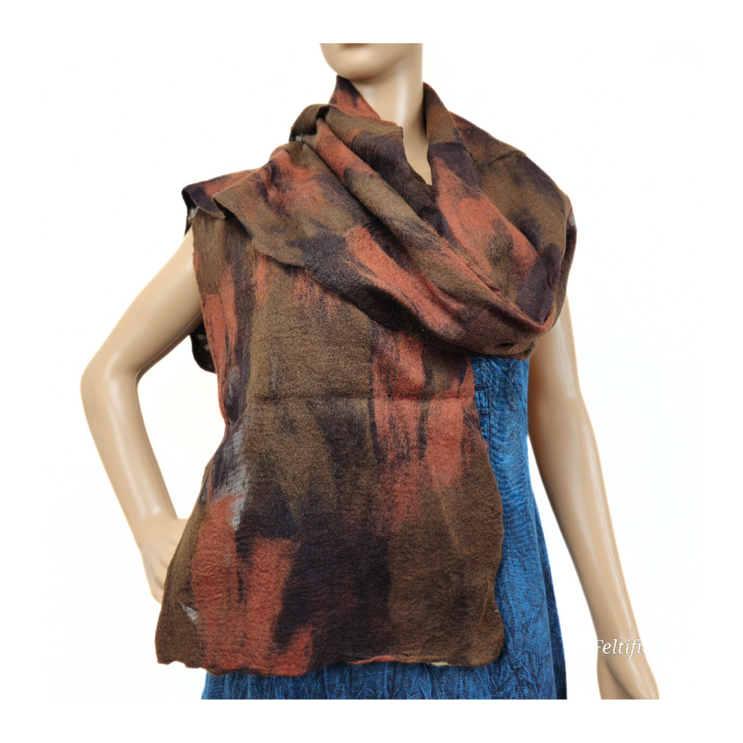 Brown Felt Scarf