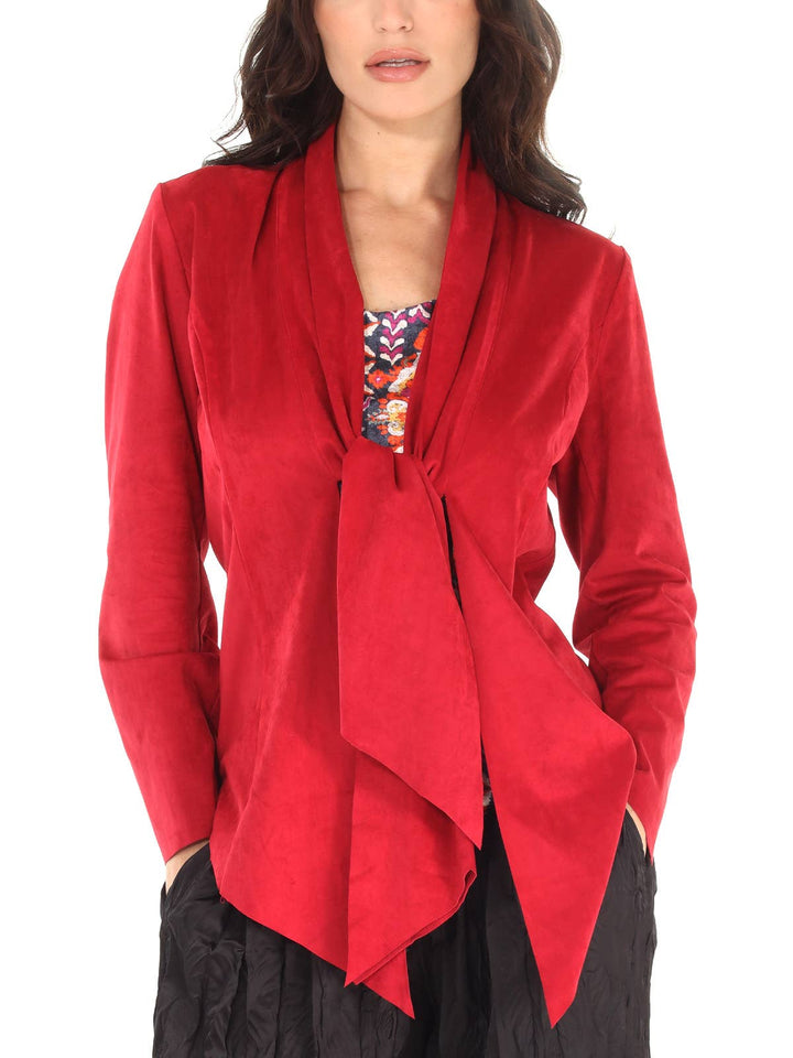 Tie Front Jacket: Chocolate / S