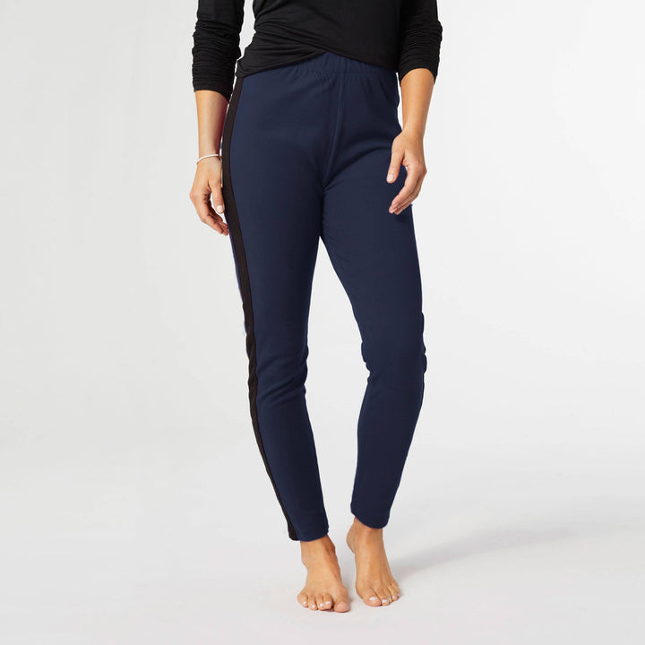 Brushed Legging with Side Stripe: Lagoon / S/M
