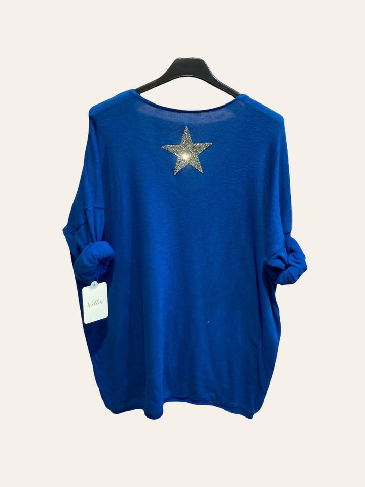 Cotton top with a rhinestone star: ROSE