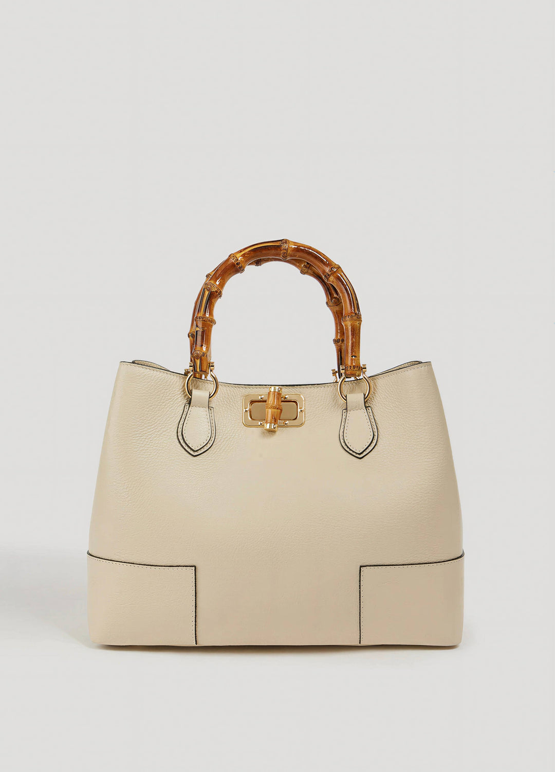 Bamboo Bag in Leather – Made in Italy Nero