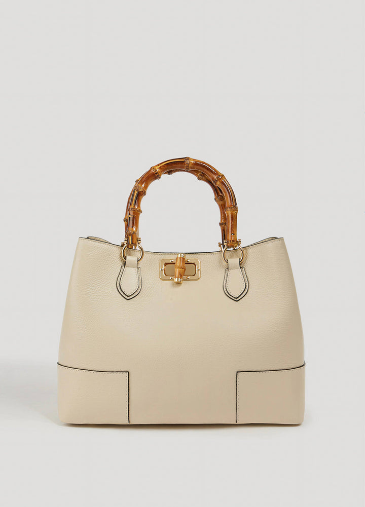 Bamboo Bag in Leather – Made in Italy Moro