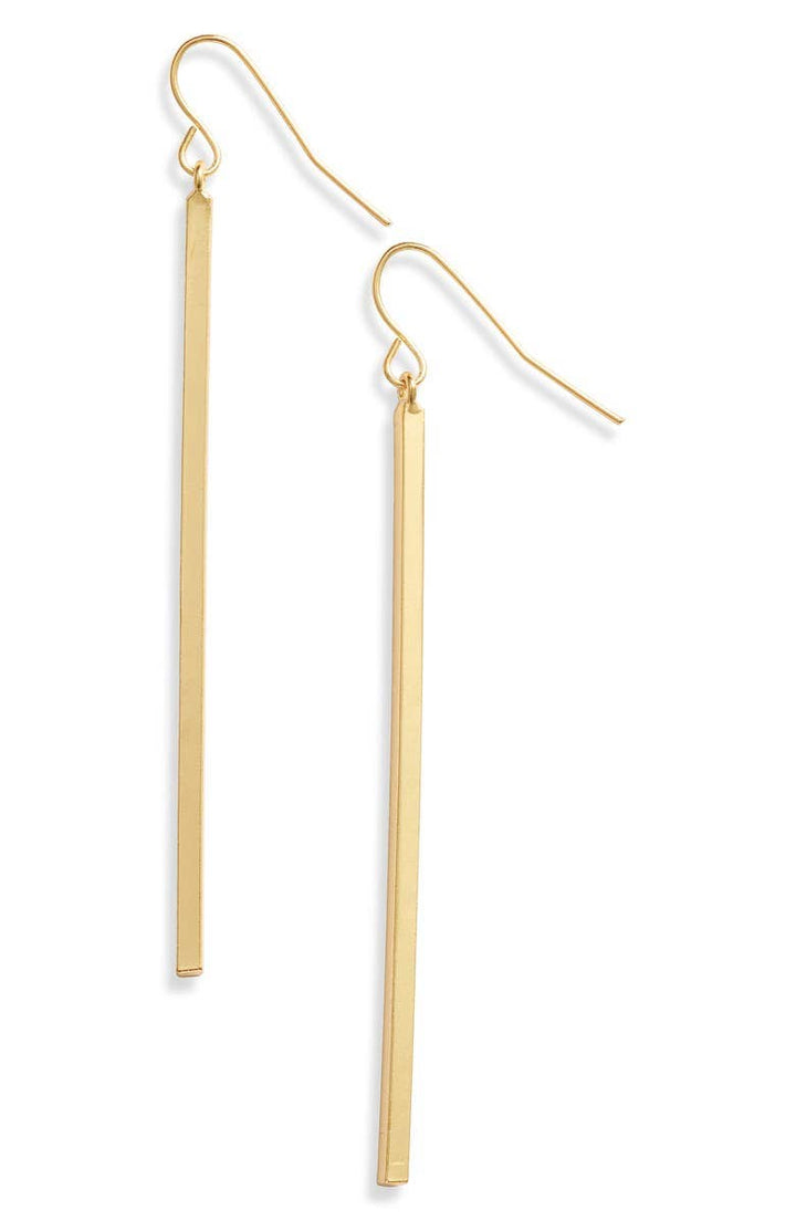 Bar Drop Earring: Gold