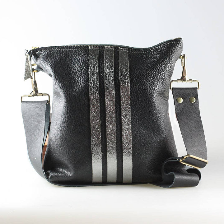 Graham Crossbody: METALLICS!: Gunmetal : Silver/IceBlue
