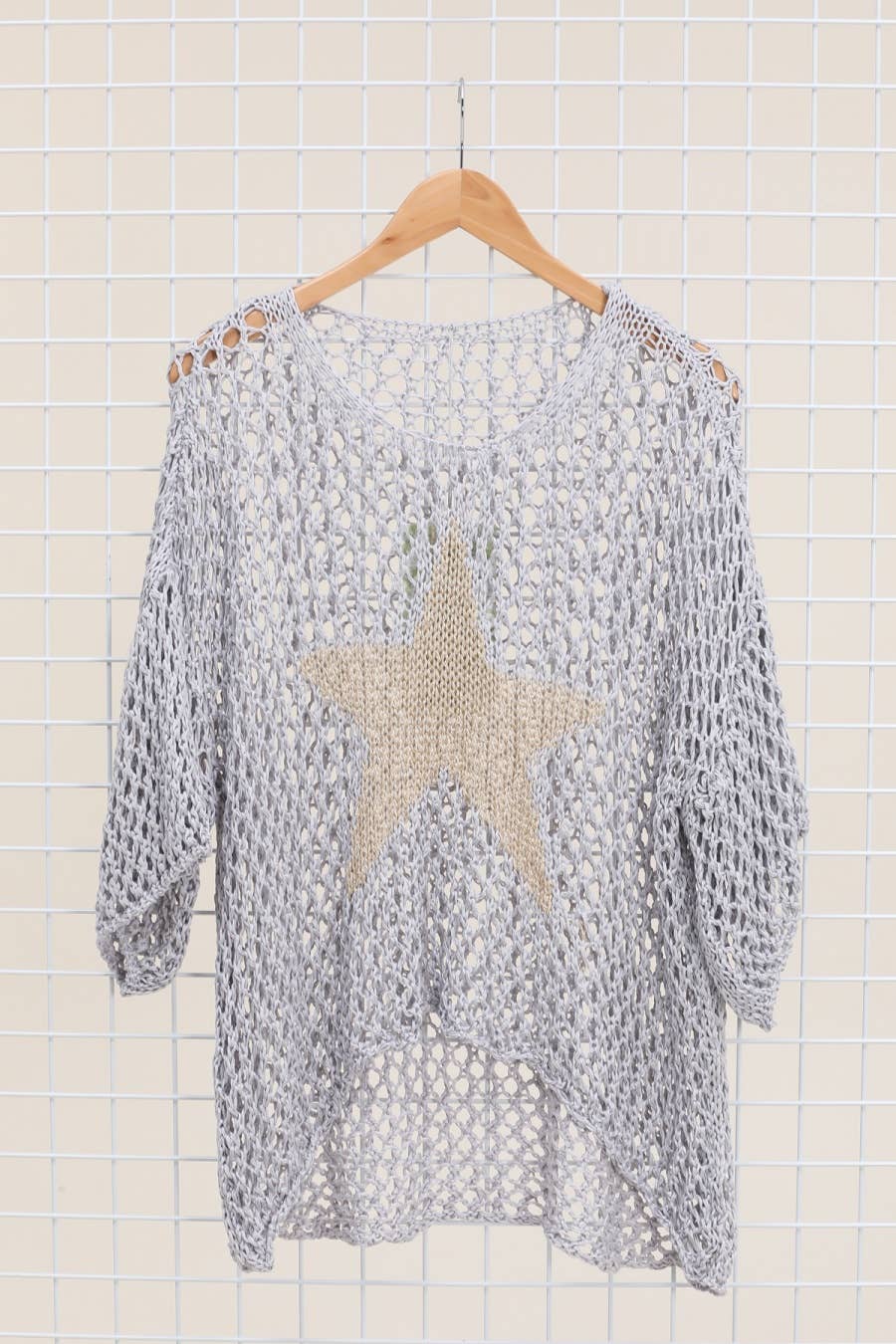 Cotton knit sweater star 100% cotton: Persimmon